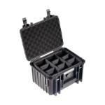 OUTDOOR resväska i svart 250 x 175 x 155 mm med vadderade delare Volume: 6,6 L Model: 2000/B/RPD